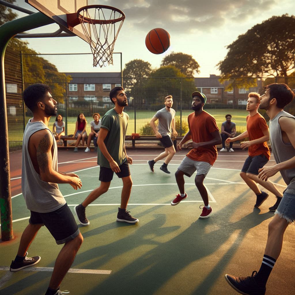 Jugando al Baloncesto en exteriores